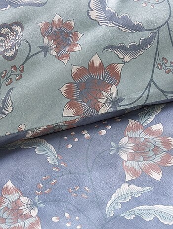 Capa de edredão + fronha de cama flores - Casal