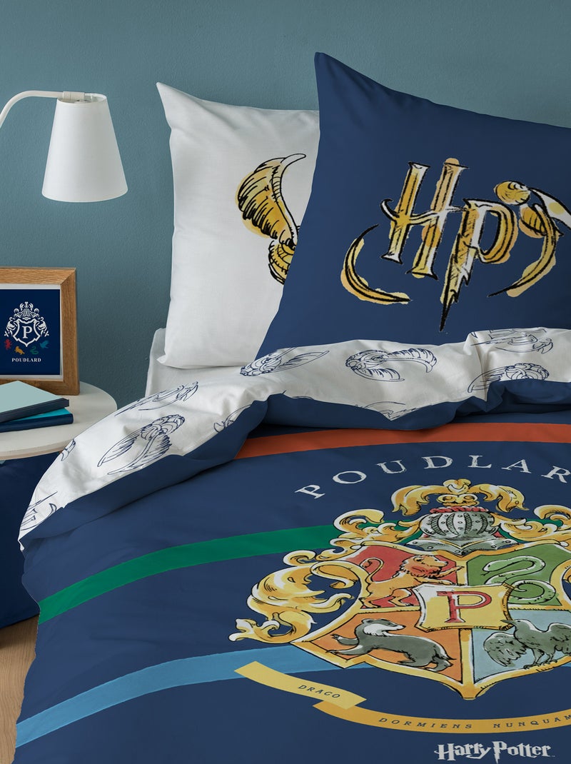 Capa de edredão + fronha de cama 'Harry Potter' AZUL - Kiabi