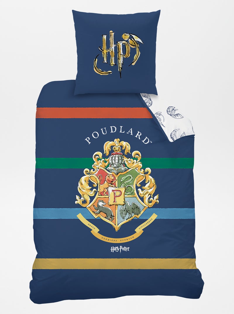 Capa de edredão + fronha de cama 'Harry Potter' AZUL - Kiabi