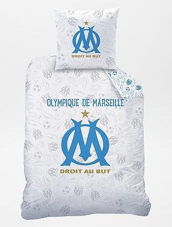Capa de edredão + fronha de cama 'Olympique de Marseille' - Solteiro