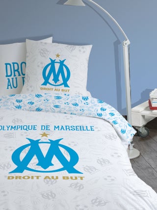 Capa de edredão + fronha de cama 'Olympique de Marseille' - Solteiro