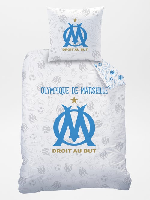Capa de edredão + fronha de cama 'Olympique de Marseille' - Solteiro - Kiabi