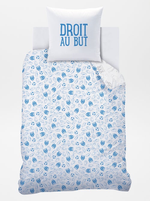 Capa de edredão + fronha de cama 'Olympique de Marseille' - Solteiro - Kiabi
