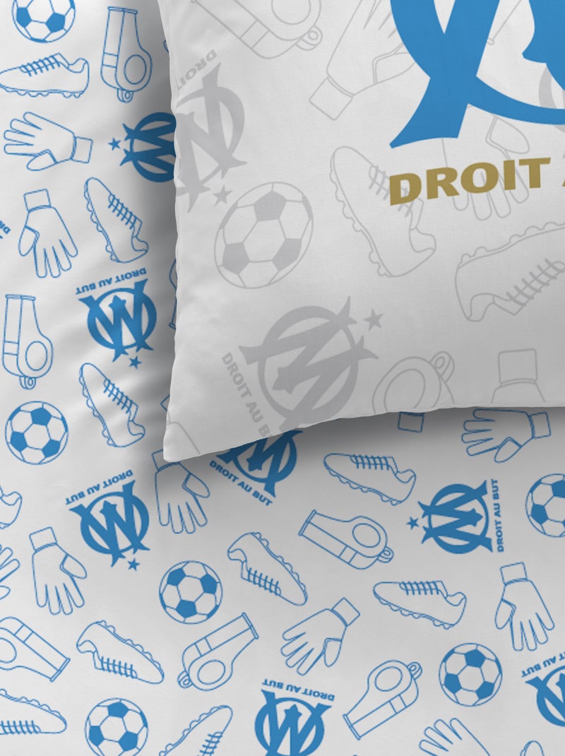 Capa de edredão + fronha de cama 'Olympique de Marseille' - Solteiro AZUL - Kiabi