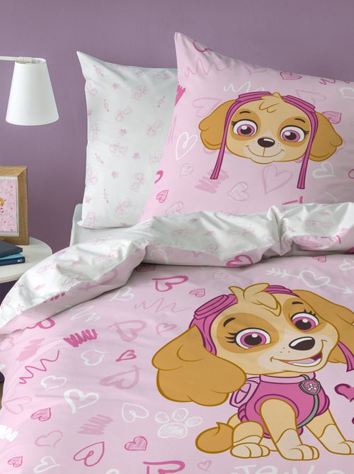 Capa de edredão + fronha de cama 'Patrulha Pata'  - Solteiro - Kiabi