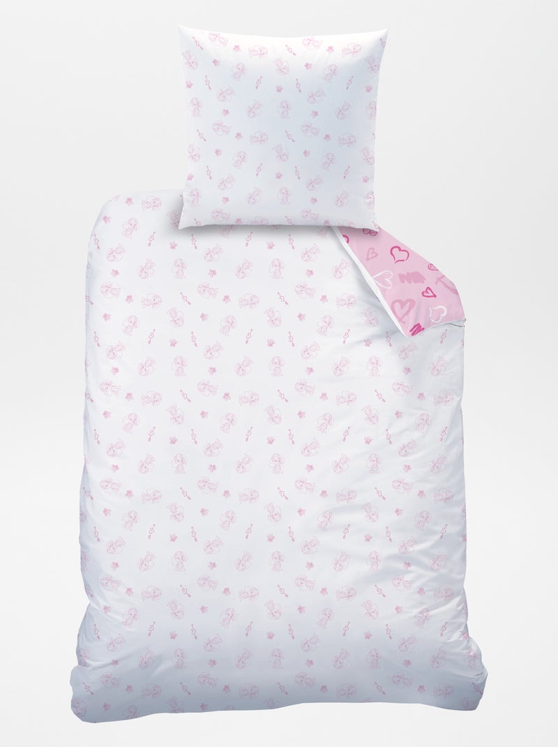 Capa de edredão + fronha de cama 'Patrulha Pata'  - Solteiro ROSA - Kiabi