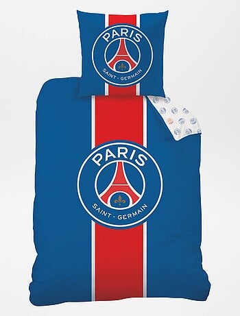 Capa de edredão + fronha de cama 'PSG' - Solteiro