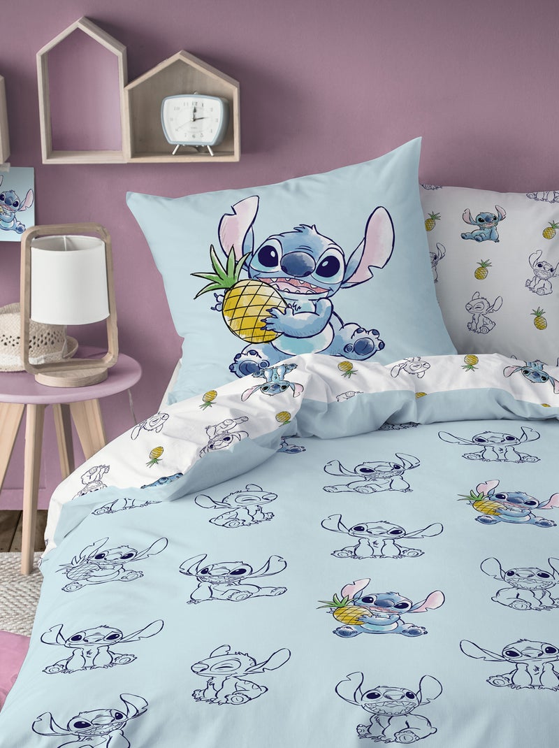 Capa de edredão + fronha de cama  'Stitch'  - Solteiro AZUL - Kiabi