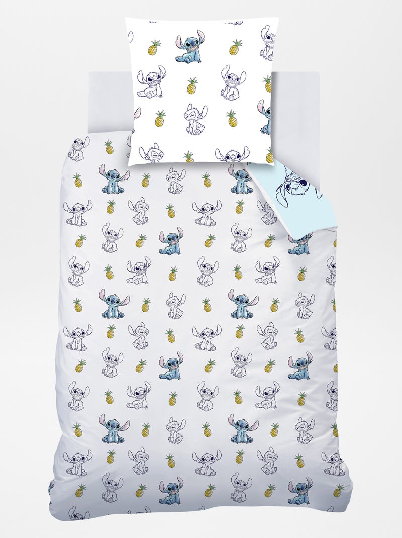Capa de edredão + fronha de cama  'Stitch'  - Solteiro AZUL - Kiabi