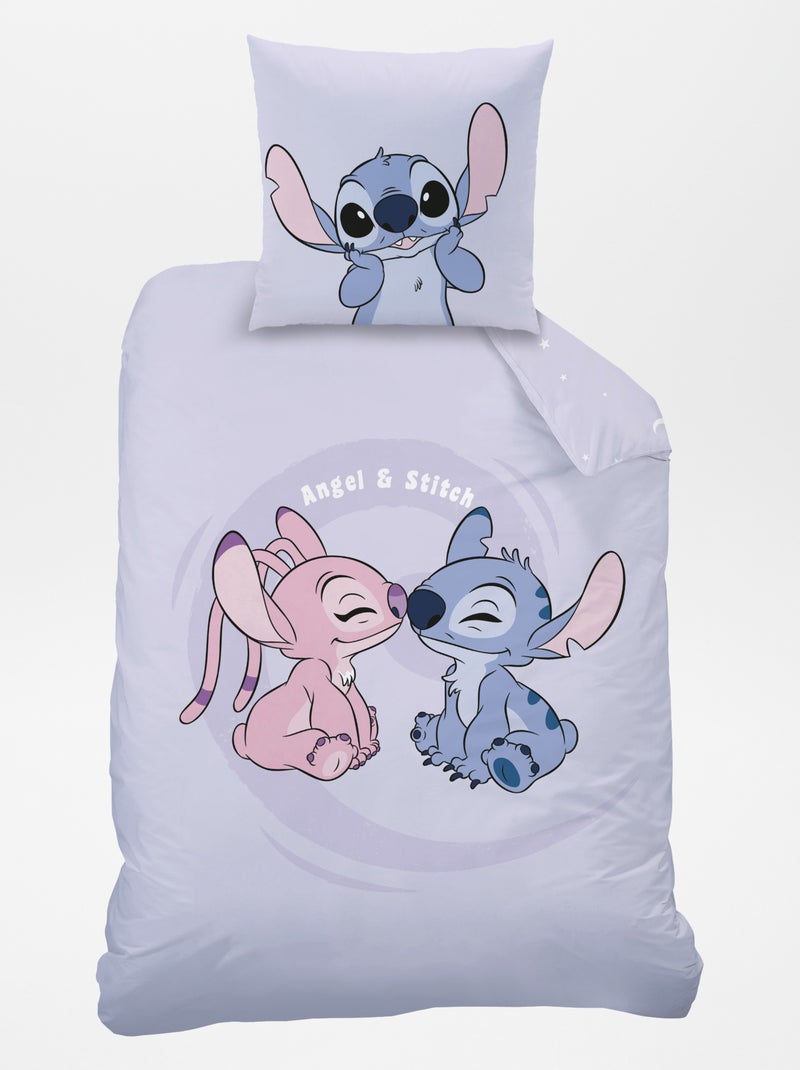 Capa de edredão + fronha de cama  'Stitch'  - Solteiro VIOLETA - Kiabi