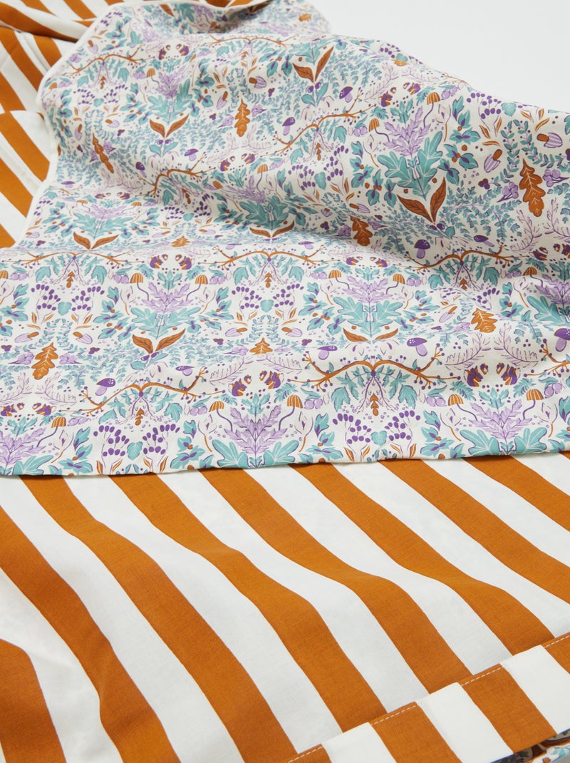 Capa de edredão + fronha de casal (200 x 200cm) em algodão - Kiabi Home CASTANHO - Kiabi