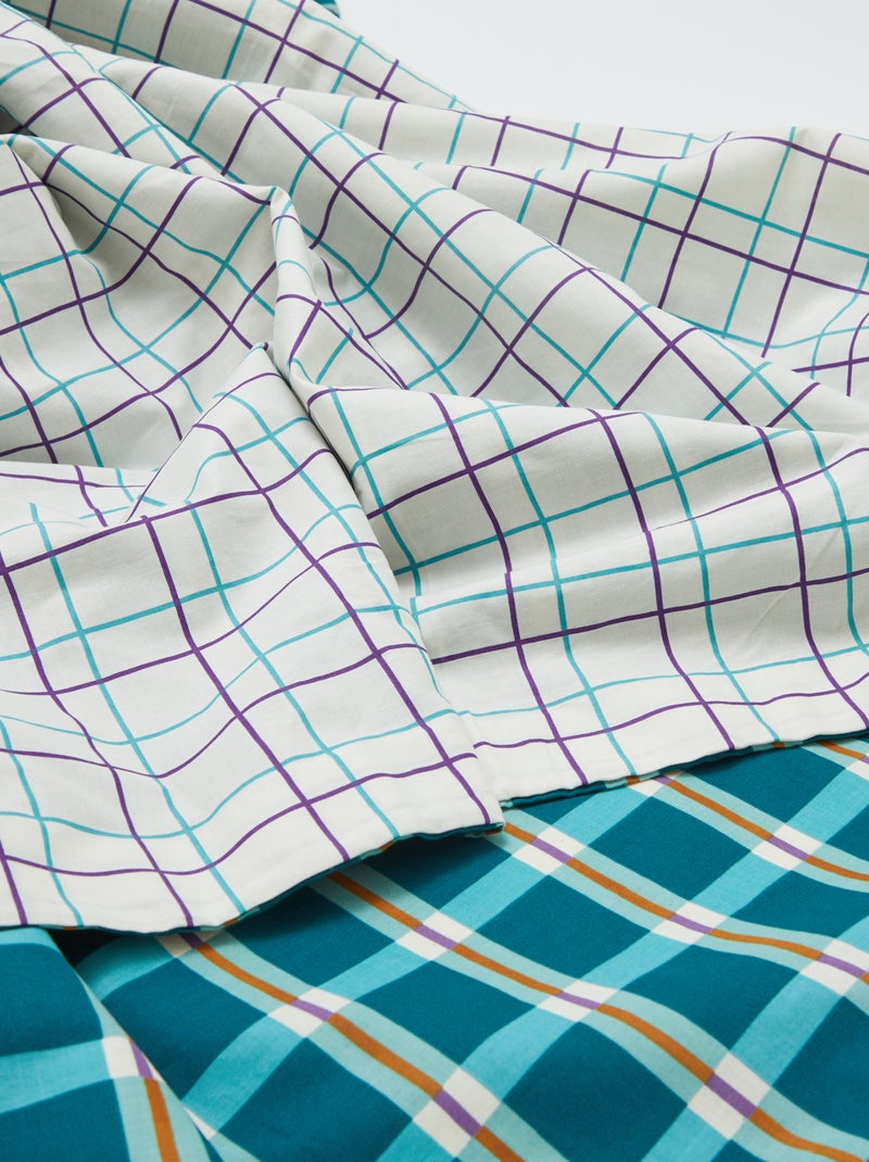 Capa de edredão + fronha de casal (240 x 220cm) em algodão - Kiabi Home VERDE - Kiabi