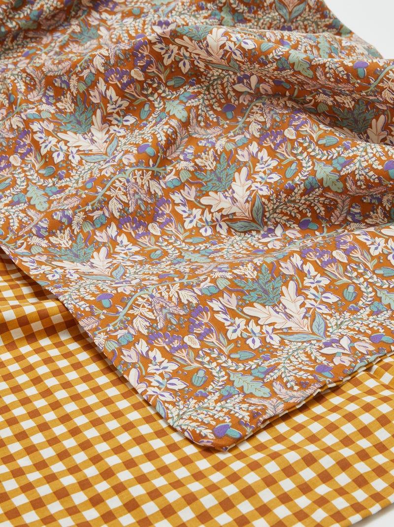 Capa de edredão + fronha de casal (240 x 220cm) em algodão - Kiabi Home VERDE - Kiabi