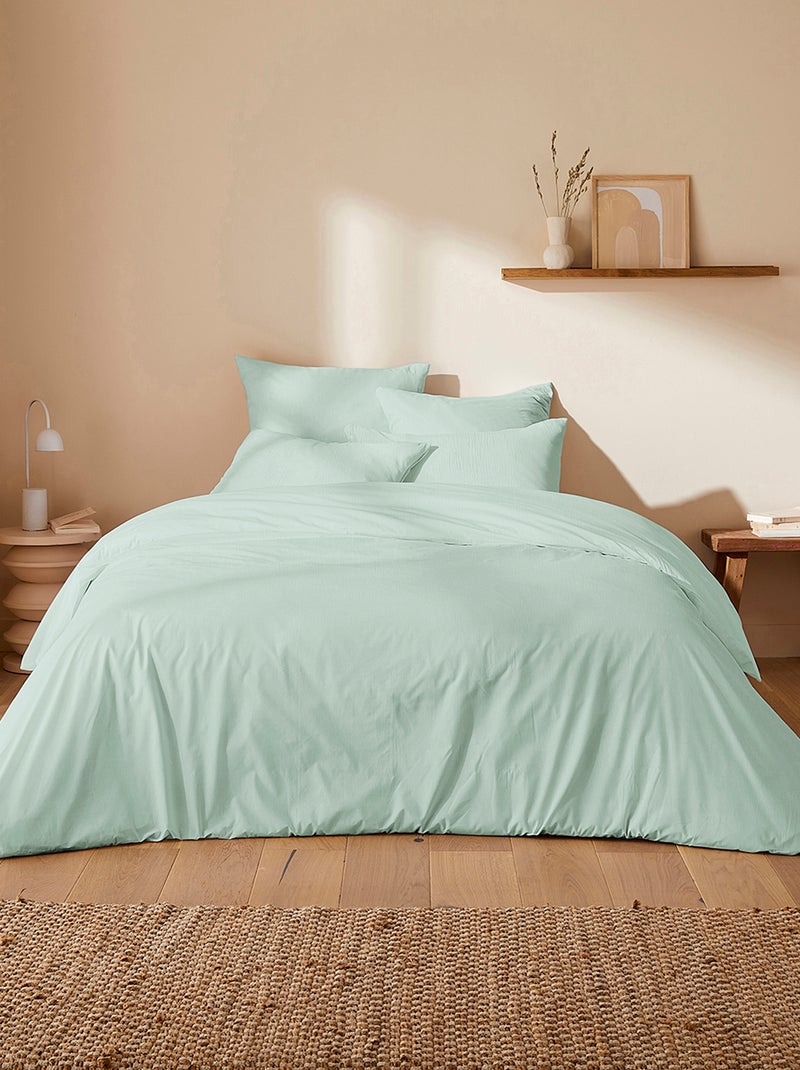Capa de edredão + fronha de casal (240 x 220cm) em gaze dupla de algodão -  Kiabi Home Azul - Kiabi