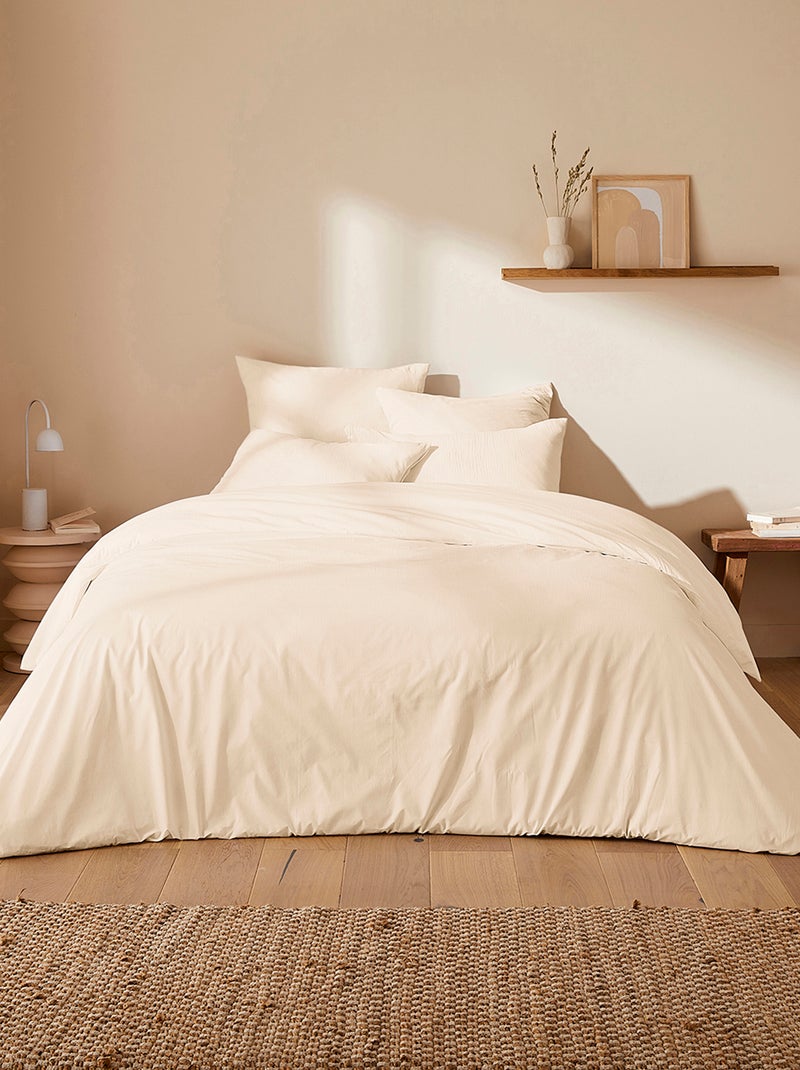 Capa de edredão + fronha de casal (240 x 220cm) em gaze dupla de algodão -  Kiabi Home BRANCO - Kiabi