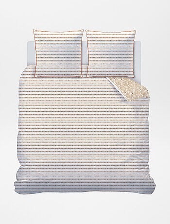 Capa de edredão + fronha de casal reversível