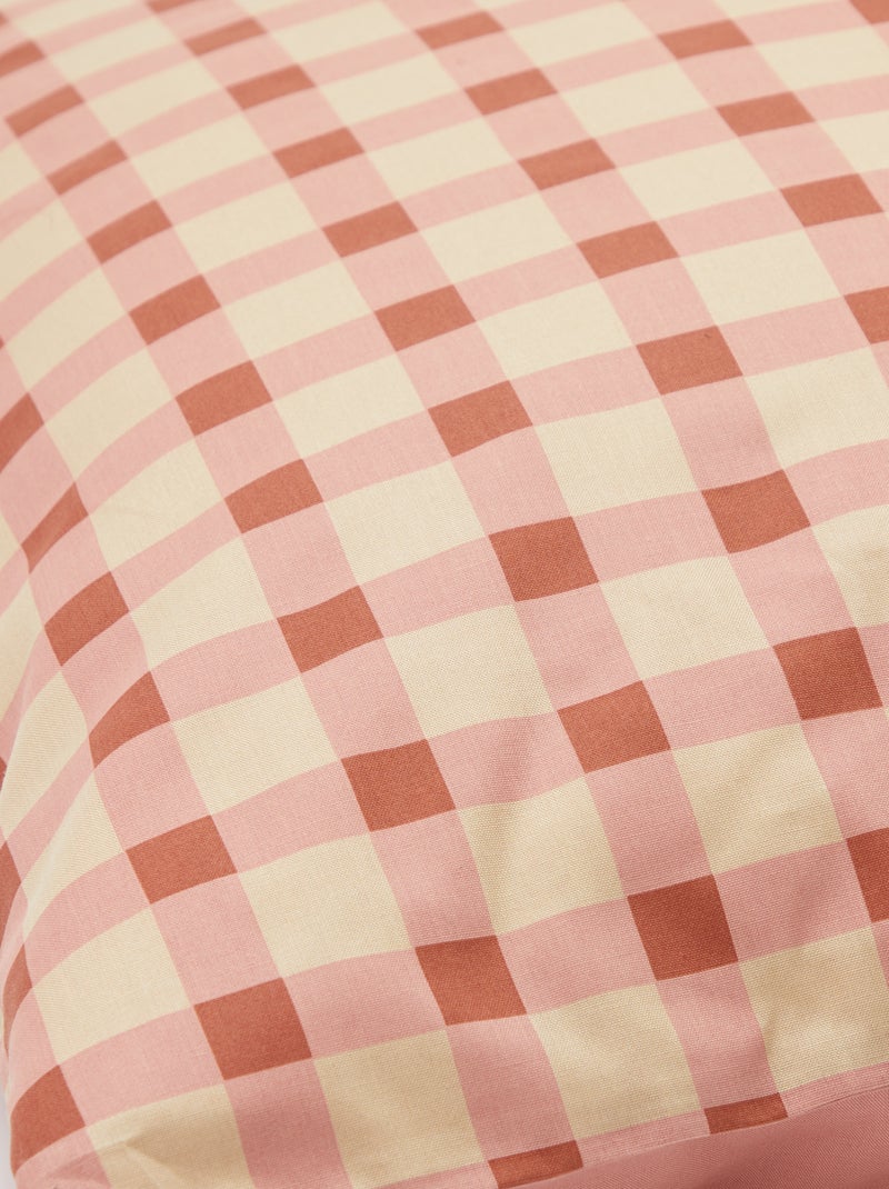 Capa de edredão + fronha de solteiro (140 x 200cm) em gaze de algodão - Kiabi Home ROSA - Kiabi