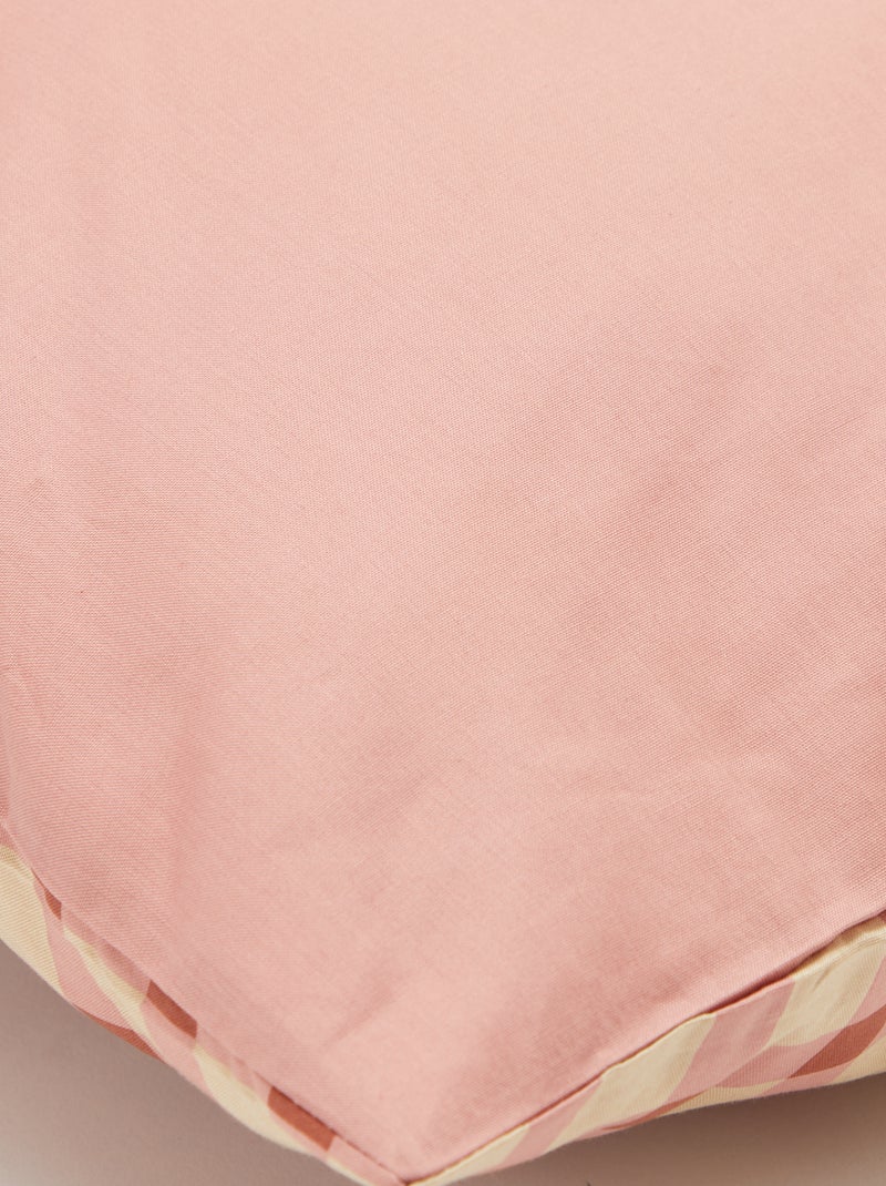 Capa de edredão + fronha de solteiro (140 x 200cm) em gaze de algodão - Kiabi Home ROSA - Kiabi