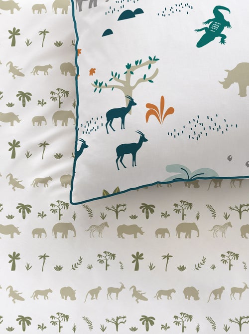 Capa de edredão + fronha de solteiro reversível - Kiabi