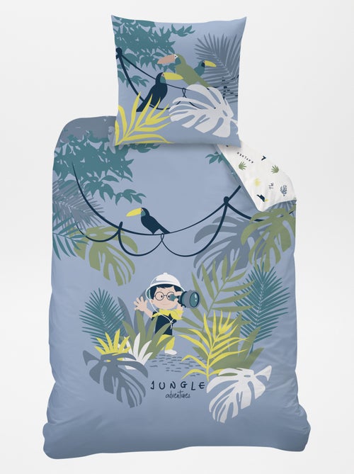 Capa de edredão + fronha de solteiro reversível - Kiabi