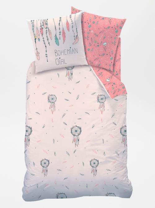 Capa de edredão + fronha de solteiro reversível - Kiabi