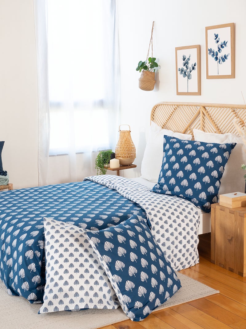 Capa de edredão + fronha estampada  - Casal AZUL - Kiabi