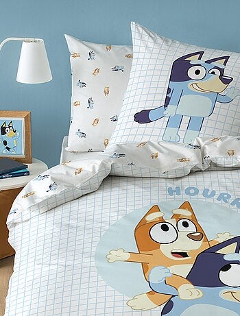 Capa de edredão + fronha estampada 'Bluey' - Solteiro