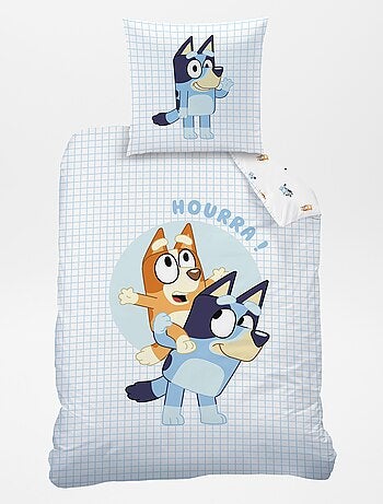 Capa de edredão + fronha estampada 'Bluey' - Solteiro