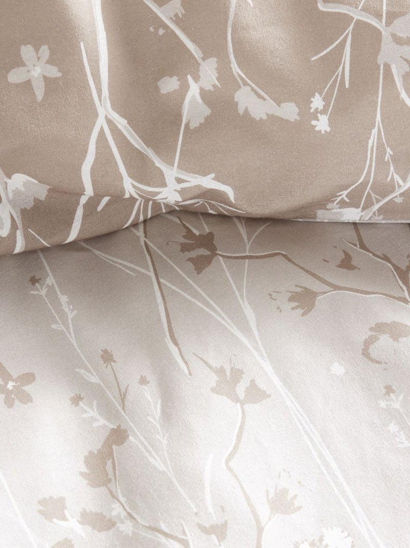 Capa de edredão + fronha flores - Casal BEGE - Kiabi