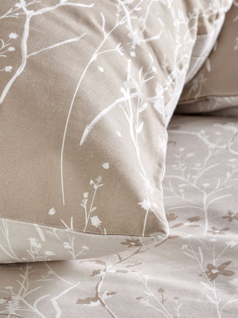 Capa de edredão + fronha flores - Casal BEGE - Kiabi