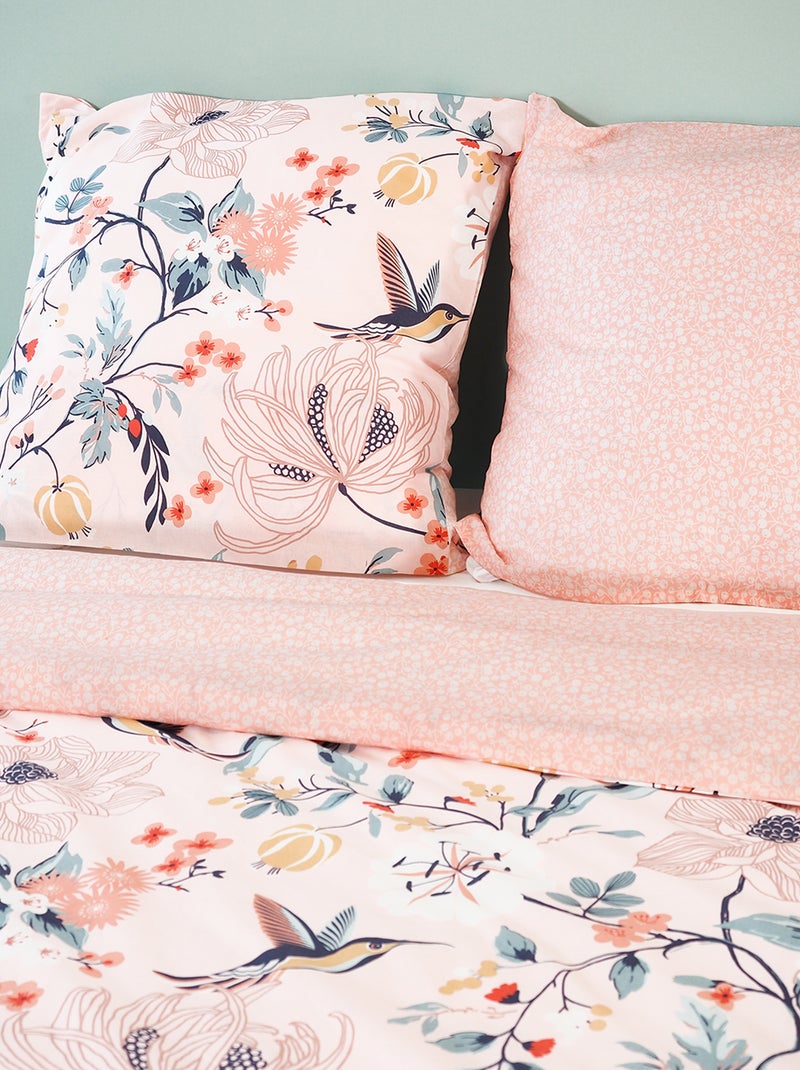 Capa de edredão + fronha 'florida'  - Casal ROSA - Kiabi