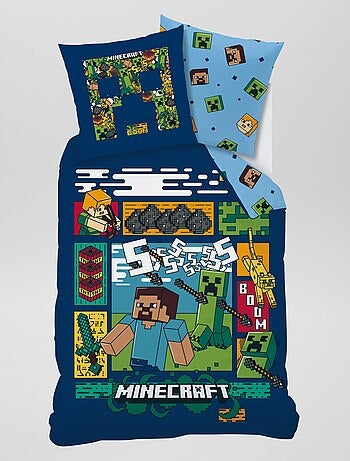 Capa de edredão + fronha 'Minecraft' - Solteiro
