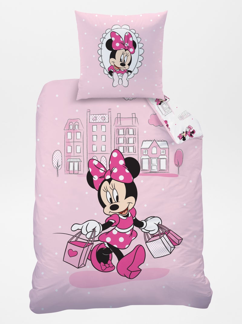 Capa de edredão + fronha 'Minnie' - Solteiro ROSA - Kiabi