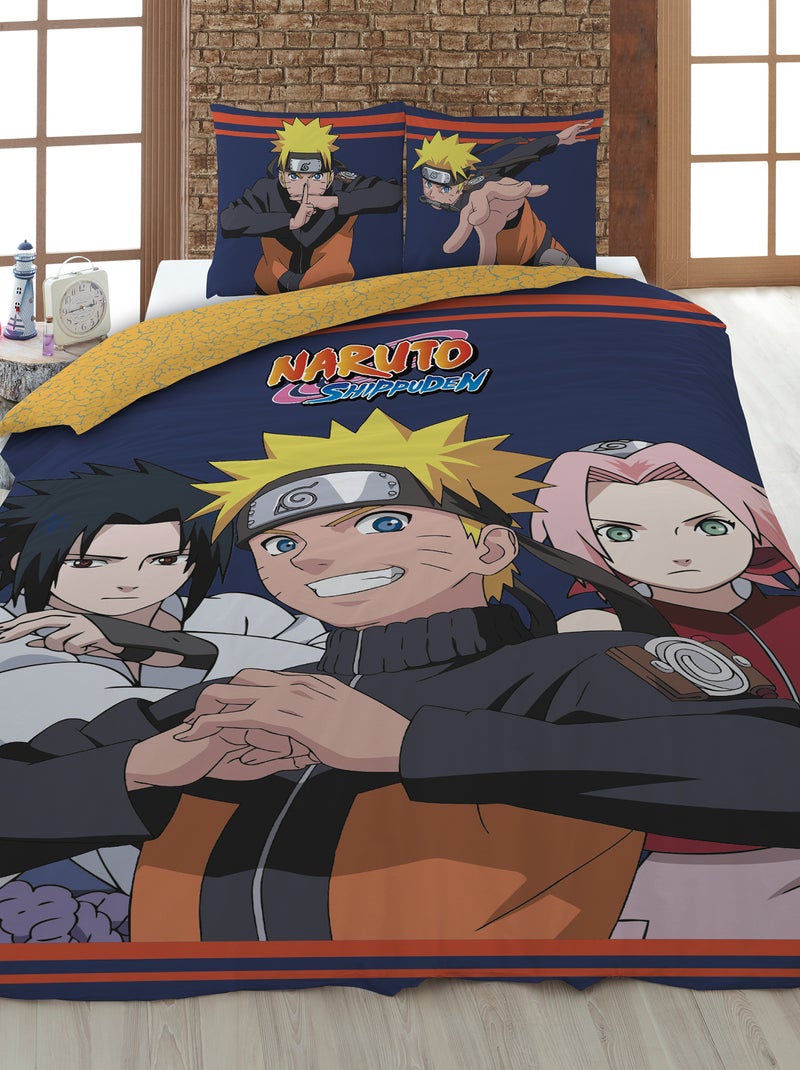 Capa de edredão + fronha 'Naruto' - Solteiro LARANJA - Kiabi