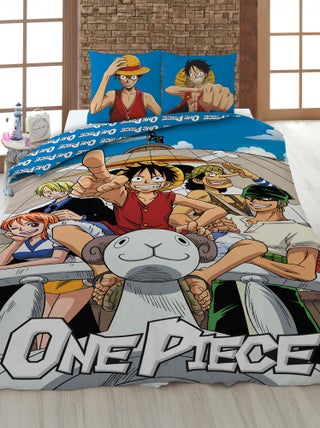 Capa de edredão + fronha 'One Piece' - Solteiro