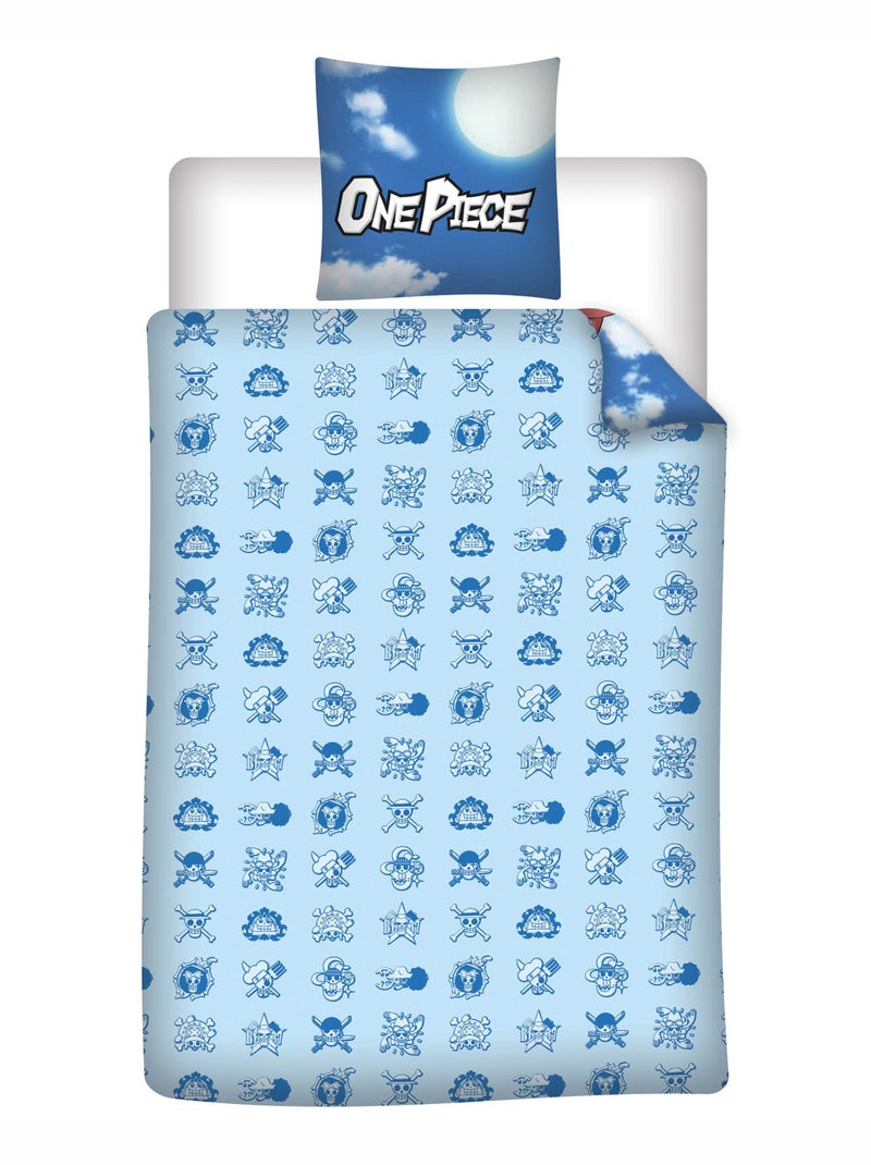 Capa de edredão + fronha 'One Piece' - Solteiro BRANCO - Kiabi