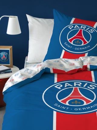 Capa de edredão + fronha 'PSG' - Solteiro
