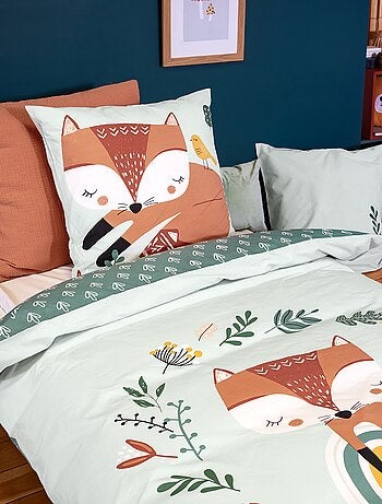 Capa de edredão + fronha 'raposa' - Solteiro