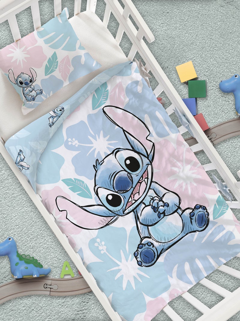 Capa de edredão + fronha 'Stitch'  - Solteiro Azul - Kiabi