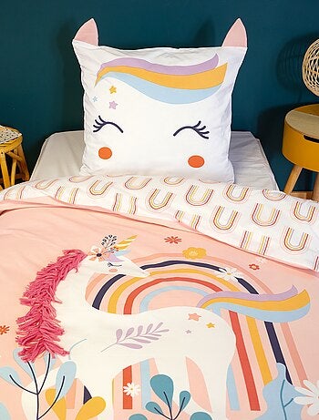 Capa de edredão + fronha Unicórnio - Solteiro