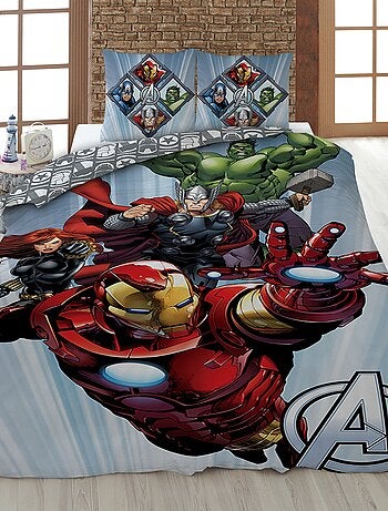 Capa de edredão + fronha 'Vingadores' - Solteiro