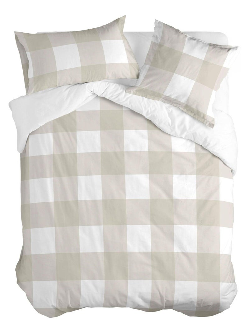 Capa de edredão Gingham "Happyfriday" Bege - Kiabi