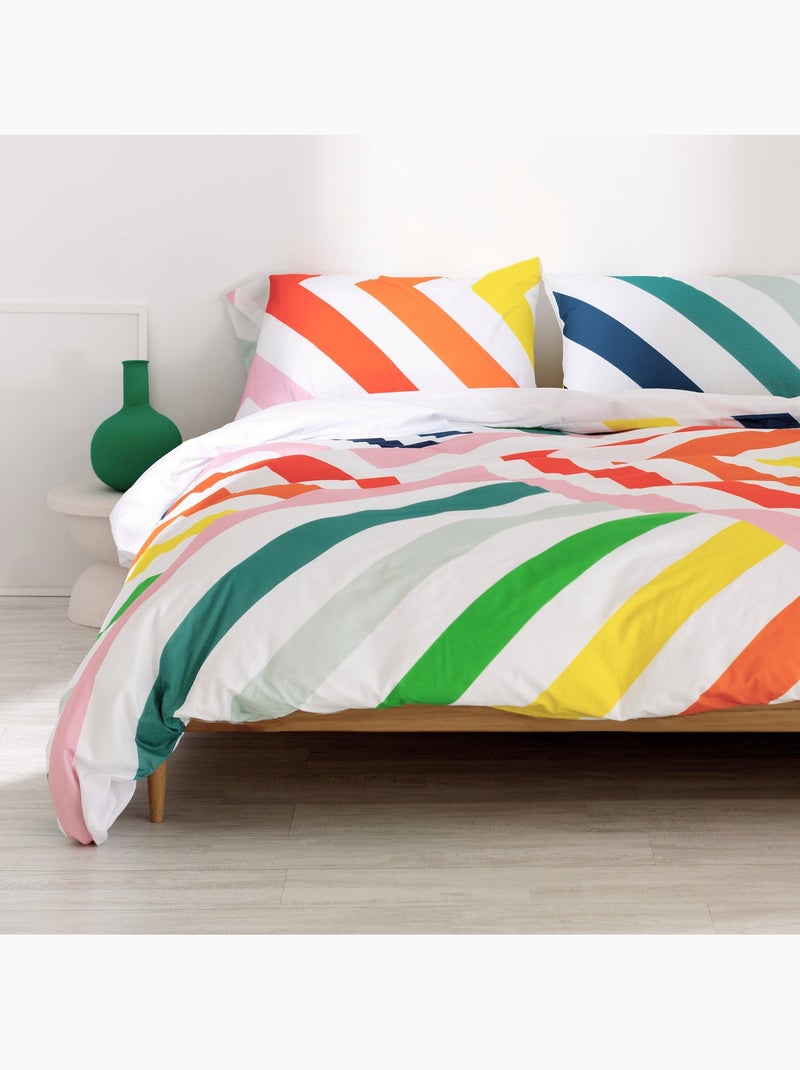 Capa de edredão Happy stripes "Happyfriday" Multicolorido - Kiabi