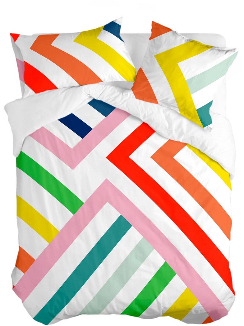 Capa de edredão Happy stripes "Happyfriday" Multicolorido - Kiabi