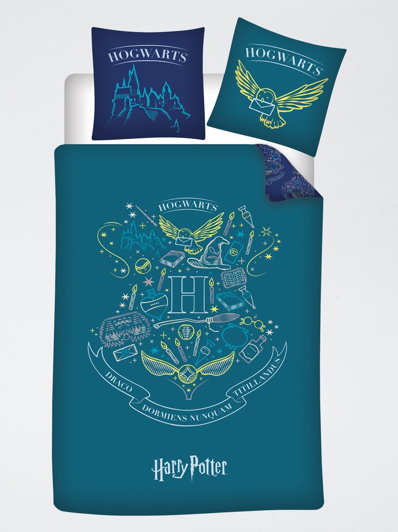 Capa de edredão 'Harry Potter' 140x200 cm Azul - Kiabi