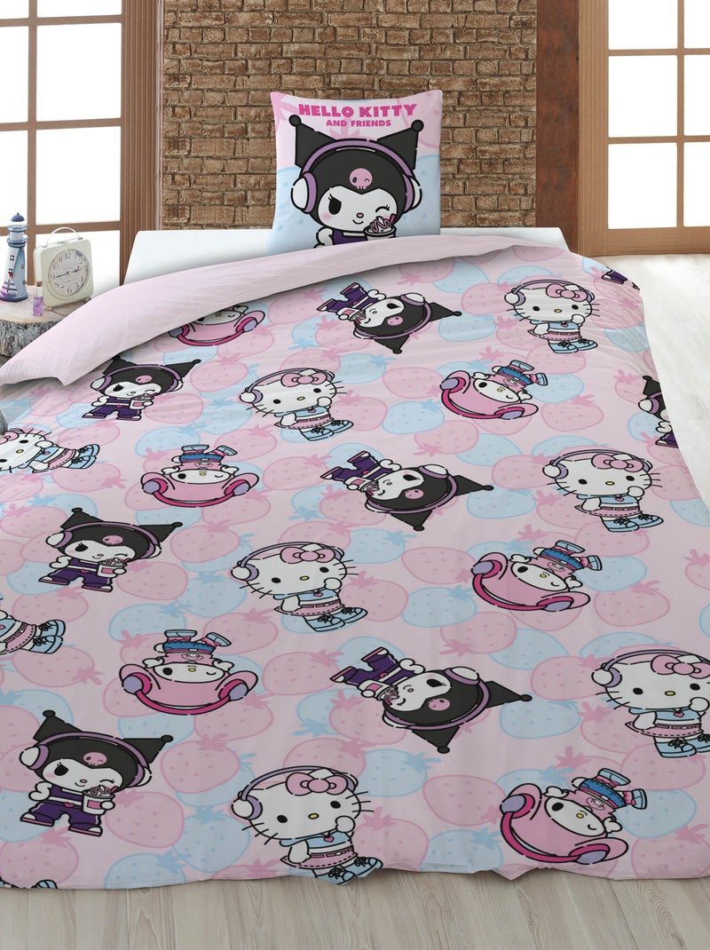 Capa de edredão 'Hello Kitty' 140x200 cm com fronhas Rosa - Kiabi