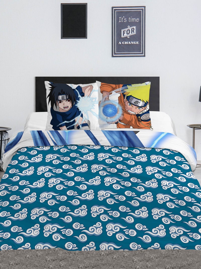 Capa de edredão 'Naruto' em algodão 240x220cm Azul - Kiabi