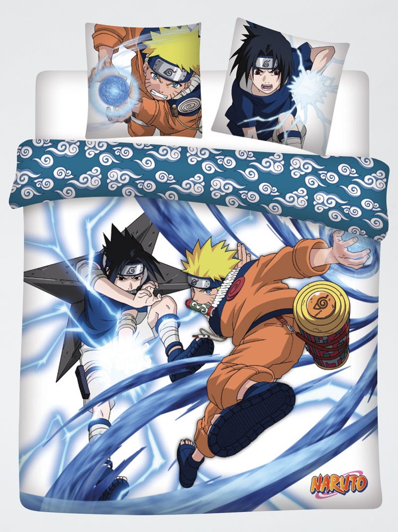 Capa de edredão 'Naruto' em algodão 240x220cm Azul - Kiabi