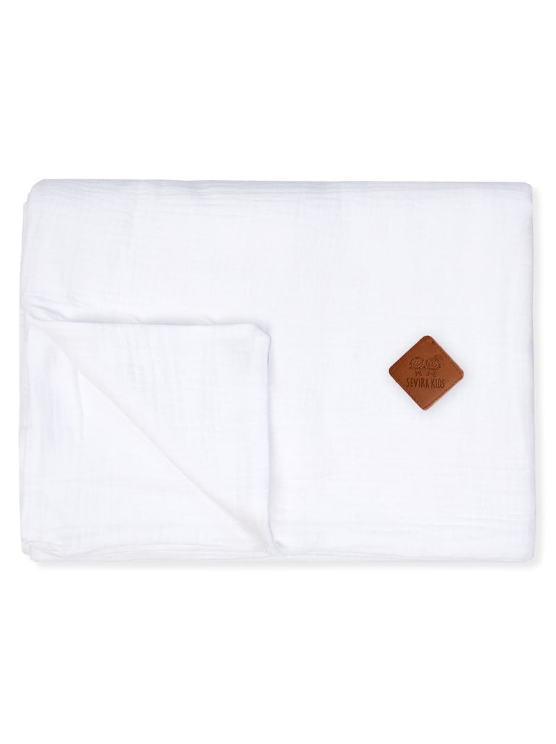 Capa de edredão para bebé em gaze de algodão | sevira kids Branco - Kiabi