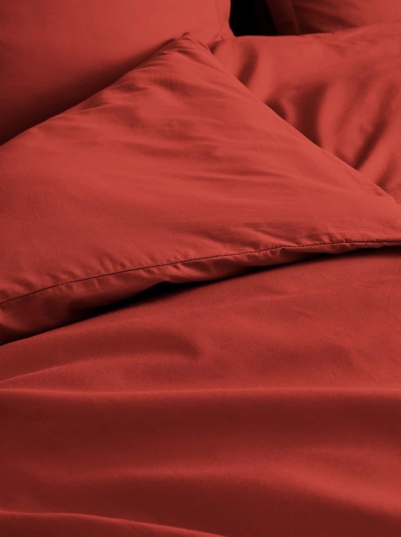 Capa de edredão percal de algodão lia promo linge Vermelho - Kiabi